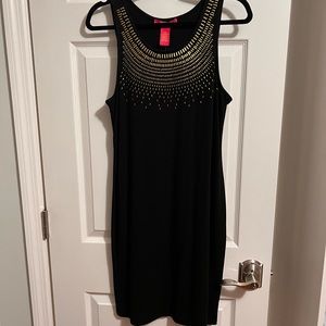 Catherine Malandrino black dress with gold accent size M